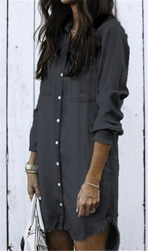 summer women casual Denim dress ladies t shirt dresses - ROUTINE FASHION